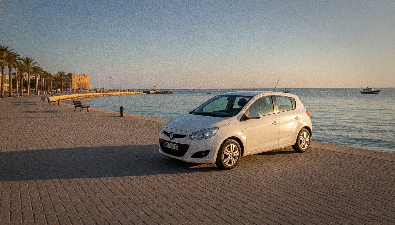 Арендованный автомобиль на набережной Ларнаки, Кипр